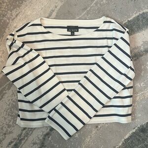 Jcrew navy and white striped long sleeve